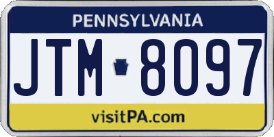 PA license plate JTM8097