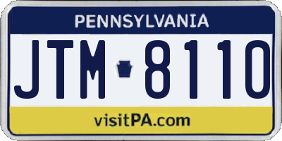PA license plate JTM8110