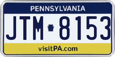 PA license plate JTM8153