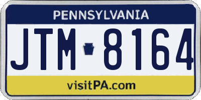 PA license plate JTM8164
