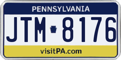 PA license plate JTM8176