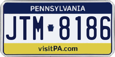 PA license plate JTM8186