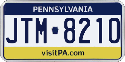 PA license plate JTM8210
