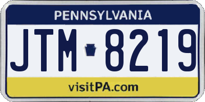 PA license plate JTM8219