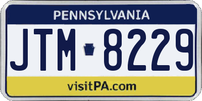 PA license plate JTM8229
