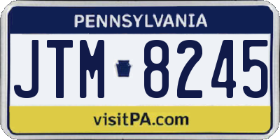 PA license plate JTM8245