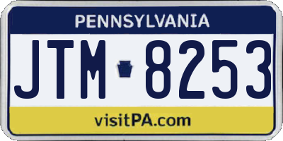 PA license plate JTM8253