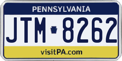 PA license plate JTM8262