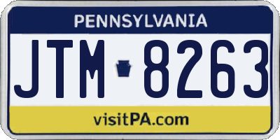 PA license plate JTM8263