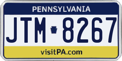 PA license plate JTM8267