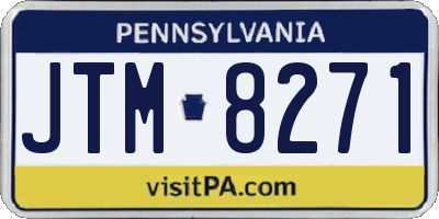PA license plate JTM8271