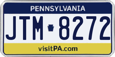 PA license plate JTM8272