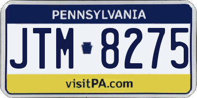 PA license plate JTM8275