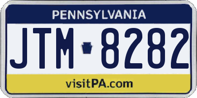 PA license plate JTM8282