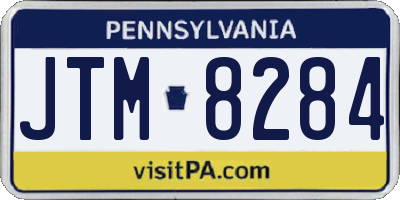 PA license plate JTM8284