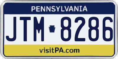 PA license plate JTM8286