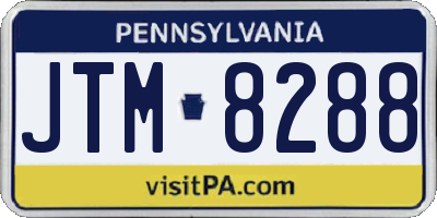 PA license plate JTM8288