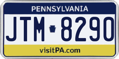 PA license plate JTM8290