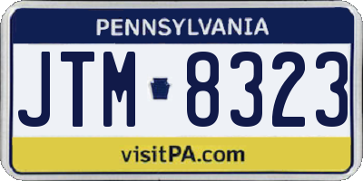 PA license plate JTM8323