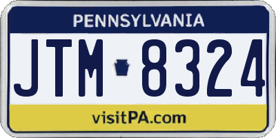 PA license plate JTM8324