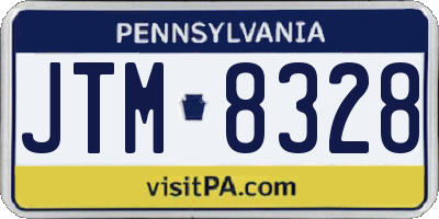 PA license plate JTM8328