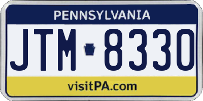 PA license plate JTM8330