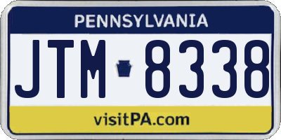 PA license plate JTM8338