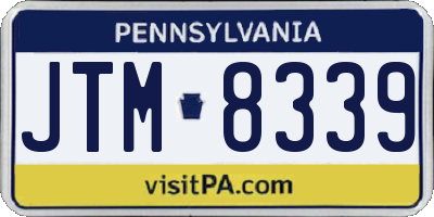 PA license plate JTM8339