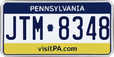 PA license plate JTM8348