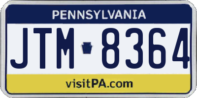 PA license plate JTM8364
