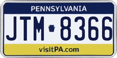 PA license plate JTM8366