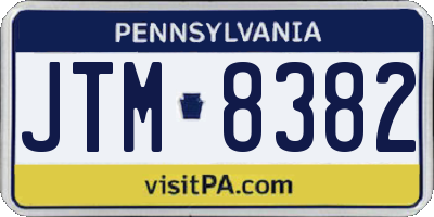 PA license plate JTM8382