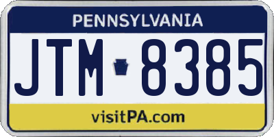 PA license plate JTM8385