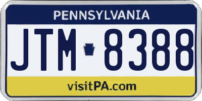PA license plate JTM8388
