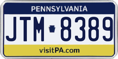 PA license plate JTM8389