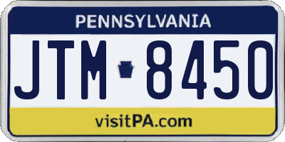 PA license plate JTM8450