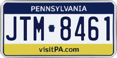 PA license plate JTM8461