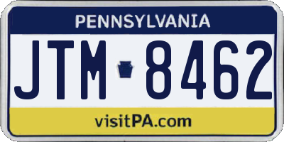 PA license plate JTM8462