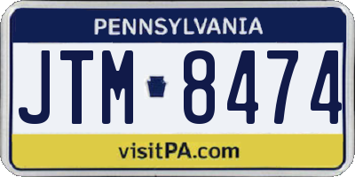 PA license plate JTM8474