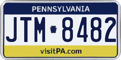 PA license plate JTM8482