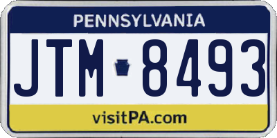 PA license plate JTM8493
