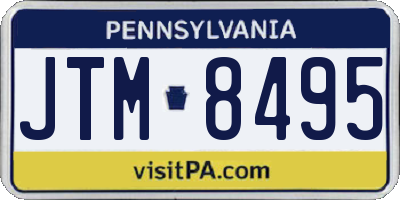 PA license plate JTM8495