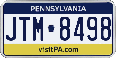 PA license plate JTM8498
