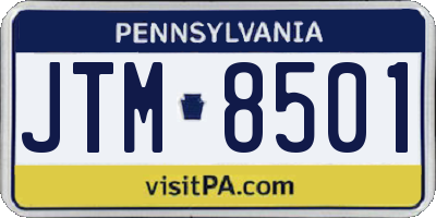 PA license plate JTM8501