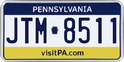 PA license plate JTM8511