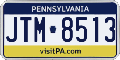 PA license plate JTM8513