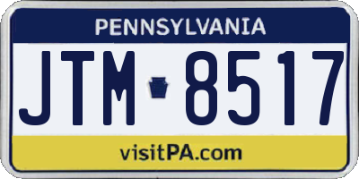 PA license plate JTM8517