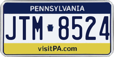 PA license plate JTM8524
