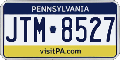 PA license plate JTM8527