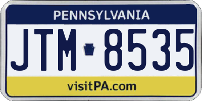 PA license plate JTM8535